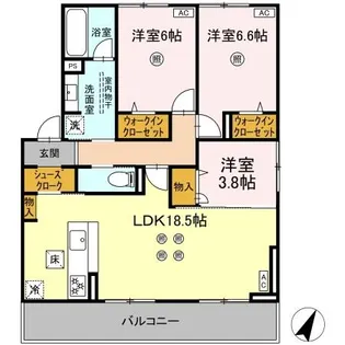 TORISIA平和【1階】の間取り
