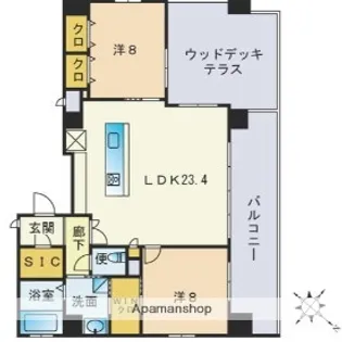 アクシオン高宮駅前グラシア【10階】の間取り