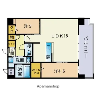 ウェルス天神南【4階】の間取り
