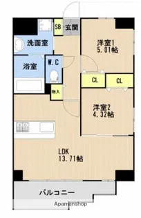 LIBTH高取Ⅱ【5階】の間取り