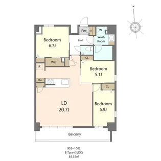 S-RESIDENCE大濠公園achieve【9階】の間取り