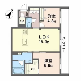 シャーメゾン高宮通り【2階】の間取り
