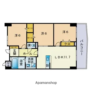 リオグランデ博多【11階】の間取り