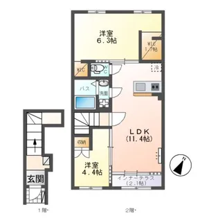 シエル ラフィネ【205号室】の間取り