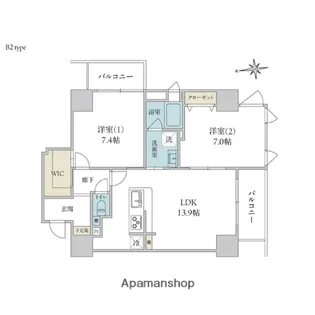 パティオ大手門【10階】の間取り