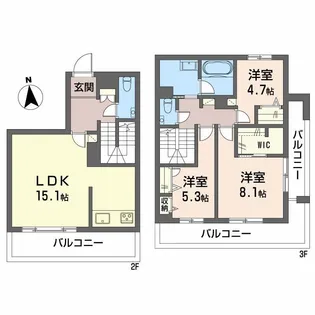 シャーメゾンLUCIE【2階】の間取り