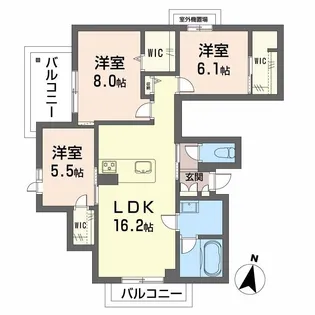 シャーメゾン セレーノ ベフ【2階】の間取り