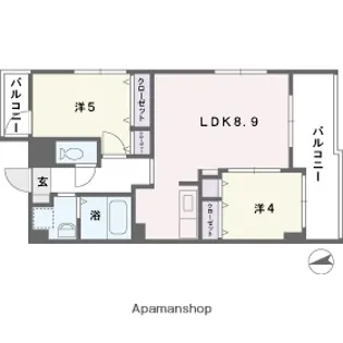 ビバリーロデオ【4階】の間取り