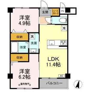 リガシー鳥飼【205号室】の間取り