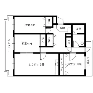 ルミエール石丸【3階】の間取り