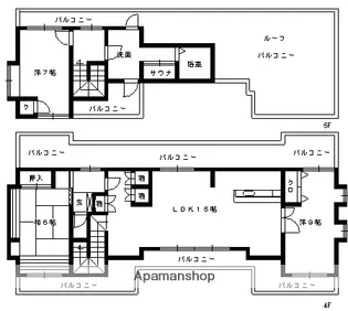 ハッピーフォーエバー六本松【4階】の間取り