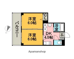 フリューゲル高砂【4階】の間取り