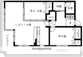 福岡県福岡市早良区西新2丁目【マンション】の間取り
