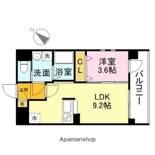 アクアリア室見【4階】の間取り