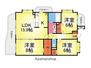 ガーデンコート七隈【1階】の間取り