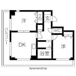フリューゲル高砂【4階】の間取り