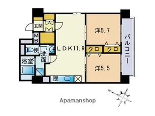 ライオンズマンション天神【8階】の間取り