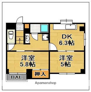 アンフィニ福重【2階】の間取り