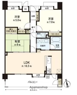 ロイヤルアーク室見駅南【4階】の間取り