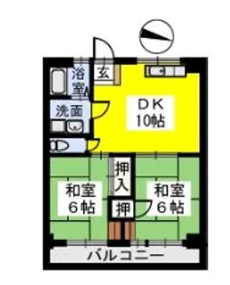 コーポのなか【4階】の間取り
