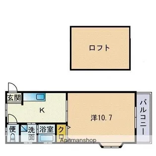 アンソレイエ別府【1階】の間取り