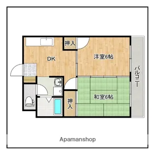 2DKの間取り画像