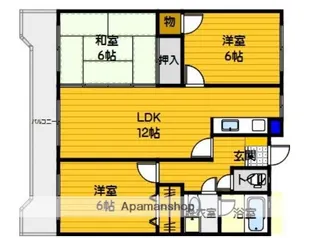 サンライズマンション東油山【3階】の間取り