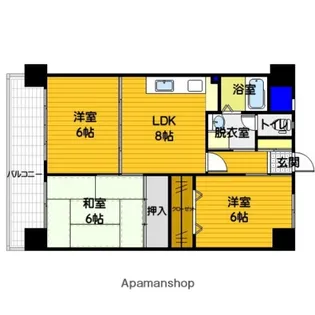 CASA・GRAND ヴィルズⅠ【6階】の間取り
