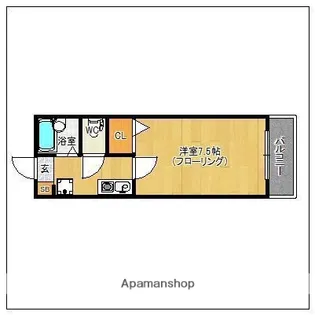 レジデンシャルスイーツ福岡【2階】の間取り