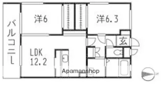 ルミエール干隈【1階】の間取り