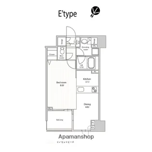 ラクレイス西新【4階】の間取り