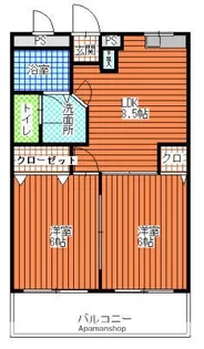 三愛室見マンション【1階】の間取り