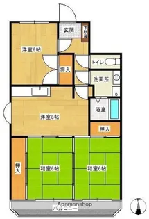 三和ハイツ百道【4階】の間取り