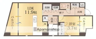 赤坂ラテ【6階】の間取り