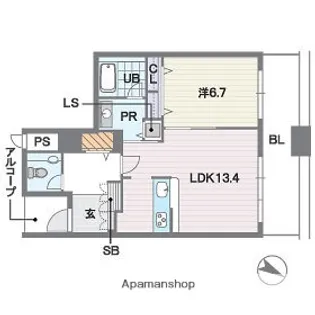 福岡県福岡市中央区大名2丁目【マンション】の間取り