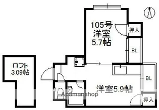 ベルクハイム【1階】の間取り
