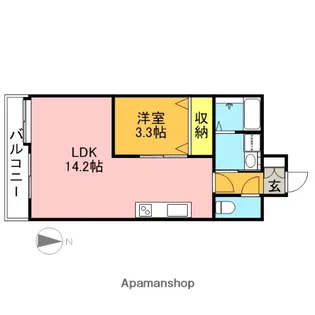 グランフォーレ西新【8階】の間取り