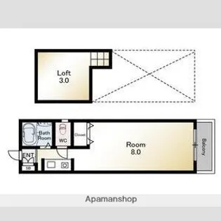 ドコモ南天神【2階】の間取り