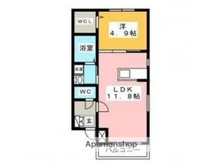 ラバーラ竹下【1階】の間取り