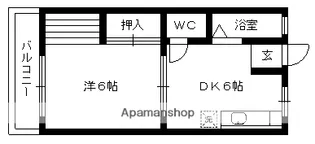 1DKの間取り画像