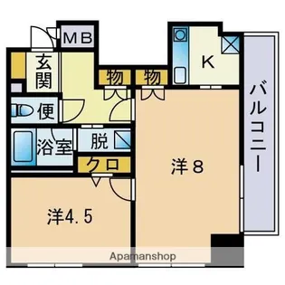ハイネス大手門【9階】の間取り