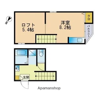 刻勇館地行【2階】の間取り