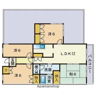 姪浜ケイワンホームズ【4階】の間取り