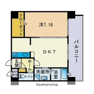 HF大濠レジデンスBAYSIDE(旧 プレミネンテパーク大濠北)【7階】の間取り