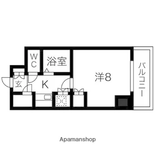 ビュークレスト薬院大通【6階】の間取り
