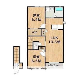 福岡県福岡市城南区田島1丁目【アパート】の間取り