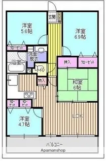 グリーンマンション神松寺ナチュレ壱番館【7階】の間取り