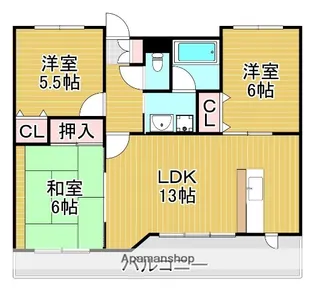 ラフィネ舞【1階】の間取り