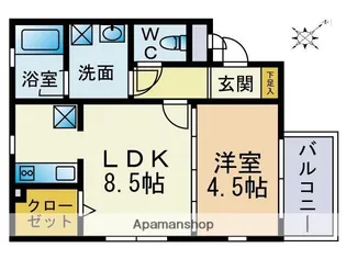 ベルメゾン昭代エスト【1階】の間取り