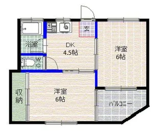 サンホワイト別府【1階】の間取り